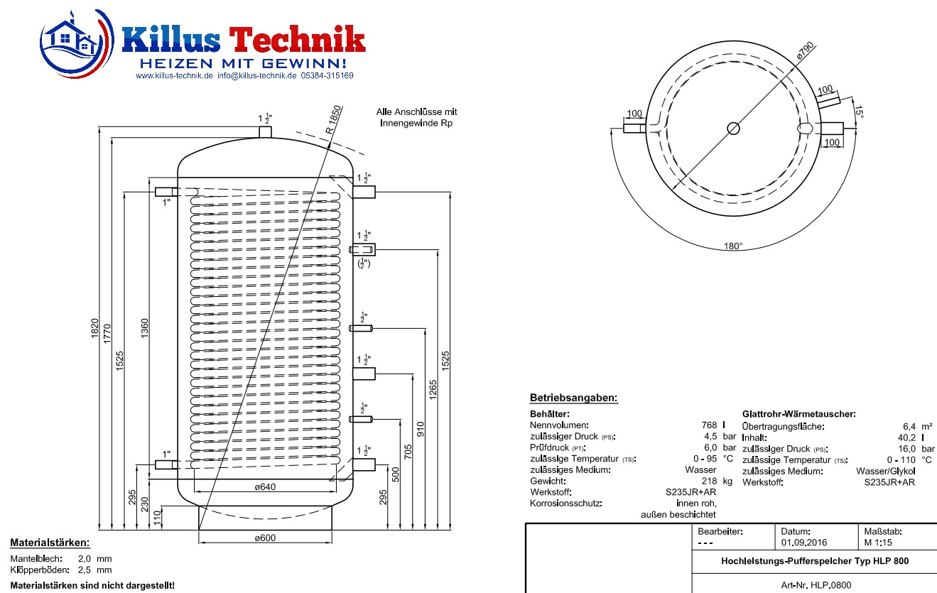 TWL Hochleistungs-Pufferspeicher mit einem großen Wärmetauscher Killus-Technik.de