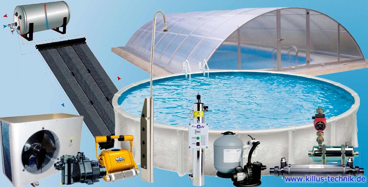 Schwimmbad Angebote Killus-Technik.de Schwimmbadtechnik Pumpen Solarkollektoren Schwimmhallen Pools Filter