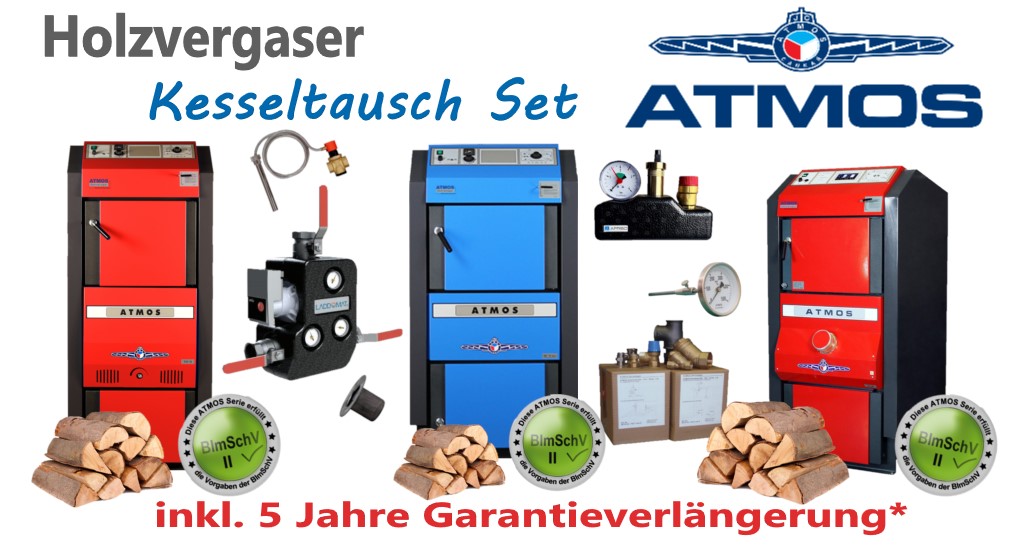 ATMOS Holzvergaser Kesseltausch-Set mit Garantieverlängerung