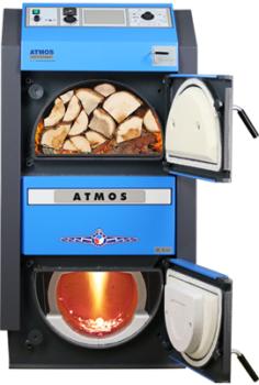 ATMOS DC 22 GSE Holzvergaser mit offenen Türen