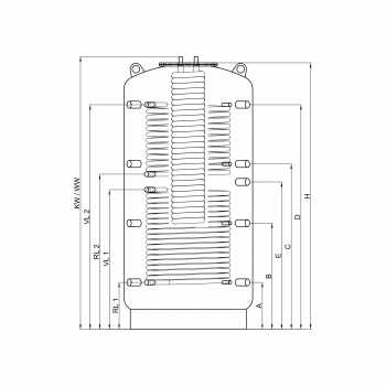 Hygiene-Kombispeicher HS2 4000 mit 2 Wärmetauscher