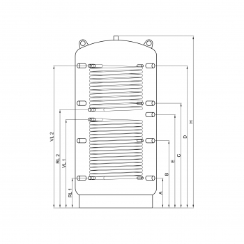 Pufferspeicher PR2 1500 mit 2 Wärmetauscher