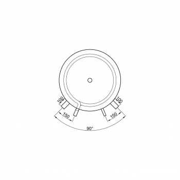 Pufferspeicher PR 1000 mit 1 Wärmetauscher, Durchmesser 790 mm und 90° Anschlüsse