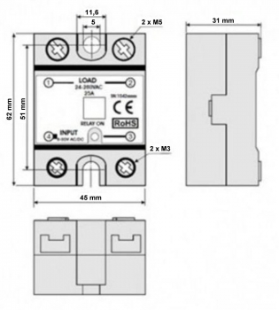 Halbleiterrelais (SSR) 1 Phase 24-280 V