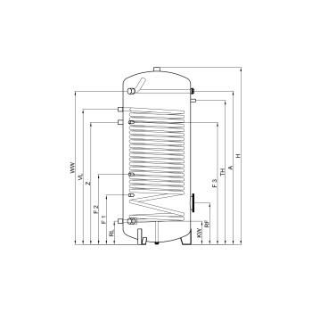 Emaille Hochleistungs-Warmwasser Standspeicher Typ BS1WP 400