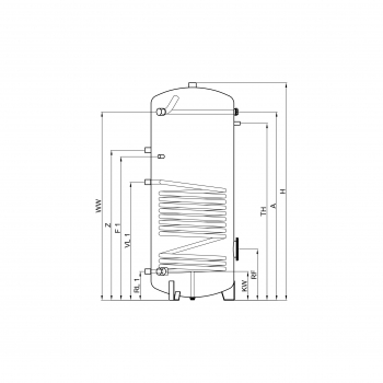 Emaille Warmwasser Standspeicher Typ BS 150
