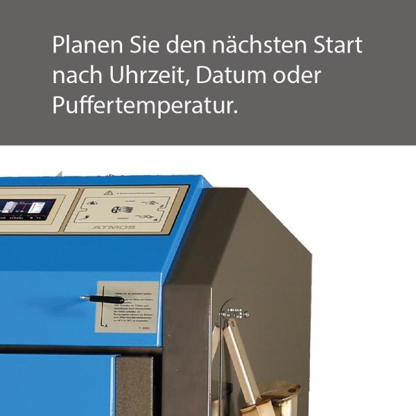 Mit dem automatischen Anzünder planen Sie den nächsten Start nach Uhrzeit, Datum oder Speichertemperatur