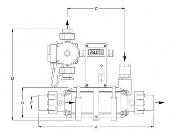 Wasserwärmetauscher Kompakt mit Edelstahl- oder Titanwellrohr D-KWT-45