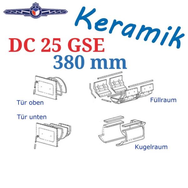 Keramik für ATMOS DC 25 GSE mit 380mm Scheitholz