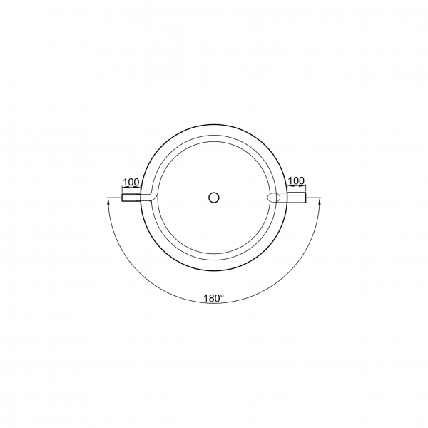 Pufferspeicher PR 1000 mit 1 Wärmetauscher, Durchmesser 790 mm und 180° Anschlüsse