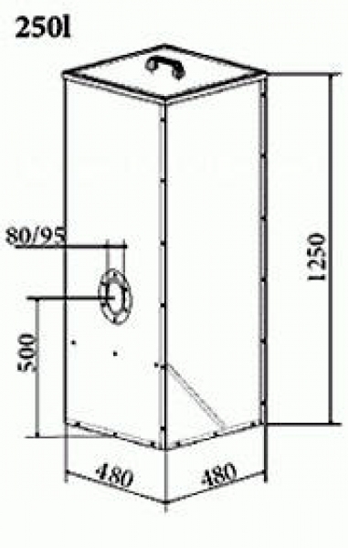 250 Liter Pelletbehälter (rot oder blau)