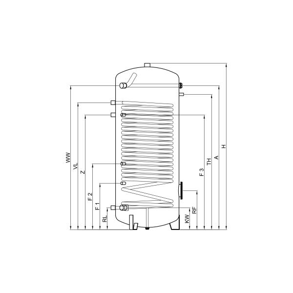 Emaille Hochleistungs-Warmwasser Standspeicher Typ BS1WP 400