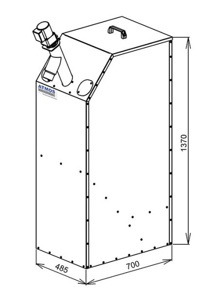 ATMOS Platzspar Pelletsilo 300 Liter mit Schnecke